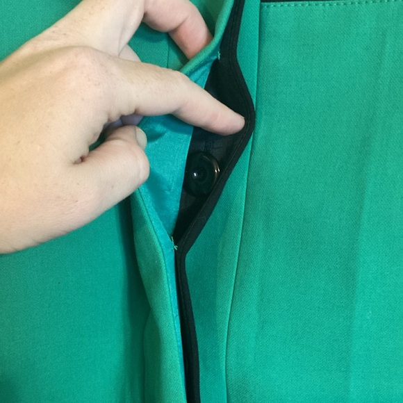 Carlisle Womens Size 6 Green Hidden Button Colorblocking Mod Artist Car Coat - Picture 5 of 12